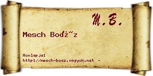 Mesch Boáz névjegykártya
